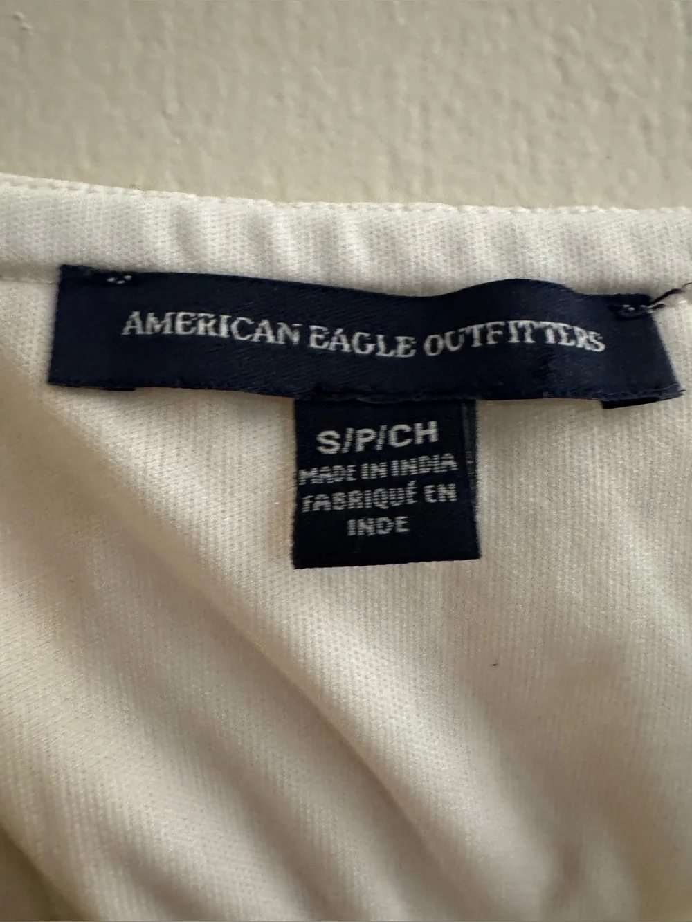 American Eagle Outfitters Boho Crochet Halter Mini Dress in Off-White Small